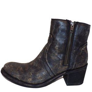 CORRAL Women's Distressed Leather Boots Short Side Zip sz 9.5 New Bootie